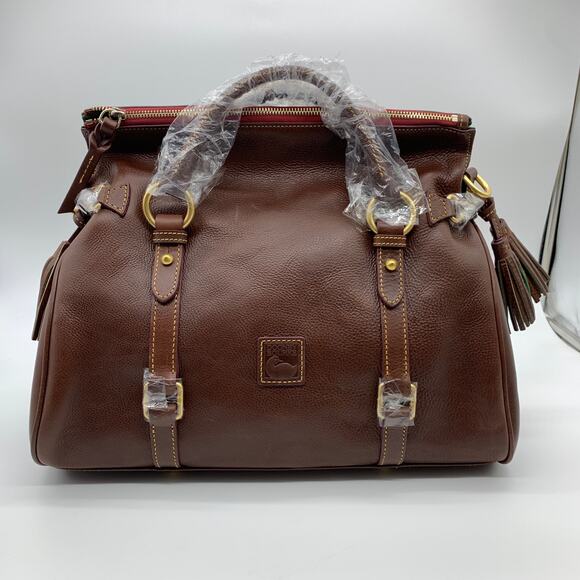 Dooney & Bourke Handbags Florentine Leather Satchel Brown Chestnut - Picture 5 of 16
